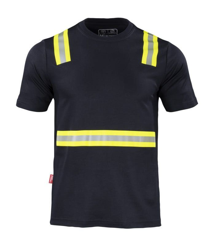 Polera hibrida dual hi-vis manga corta