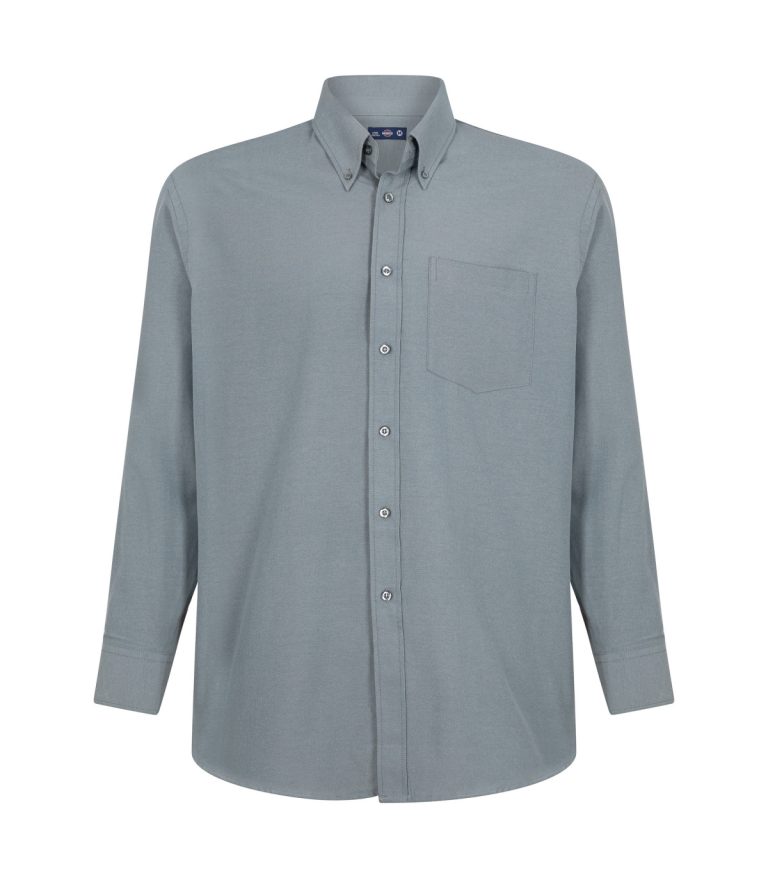Camisa Oxford con bolsillo manga larga hombre
