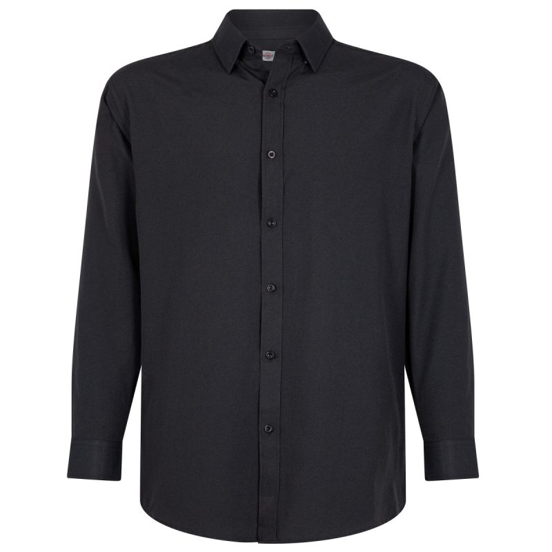 Camisa Oxford negra hombre