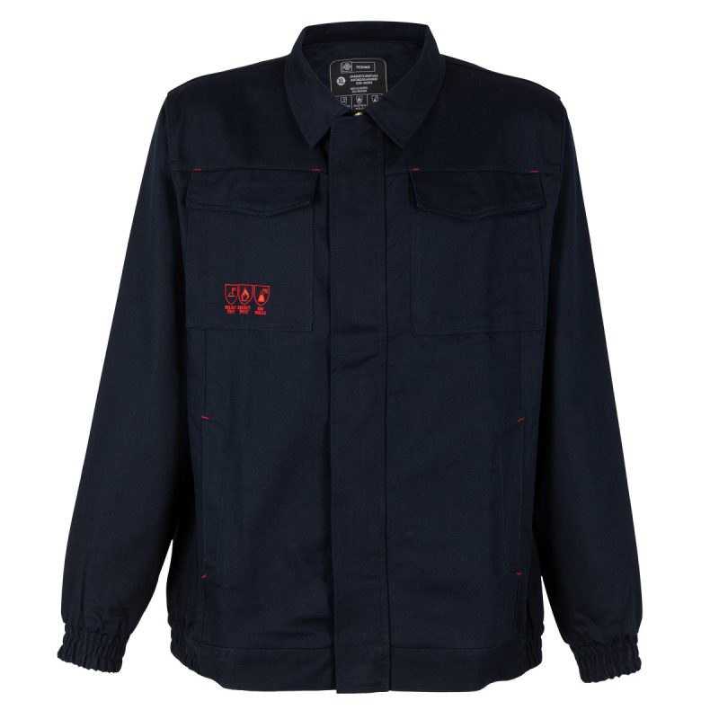 Chaqueta Ignífuga Antiácida 100% Algodón Manga Larga Hombre